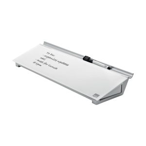 Base de secretária de vidro para escrita, branco, 46×15