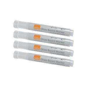 Pack de 4 marcadores brancos para quadro em vidro